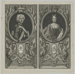 Bildnis des Friedrich II. und Bildnis der Wilhelmine von Brandenburg-Bayreuth