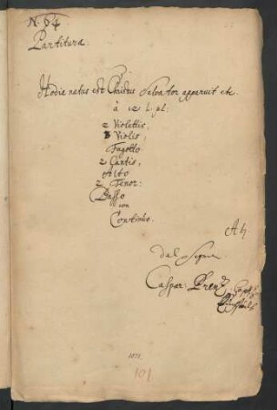 Hodie natus est Christus salvator apparuit; V (6), orch, bc; A-Dur