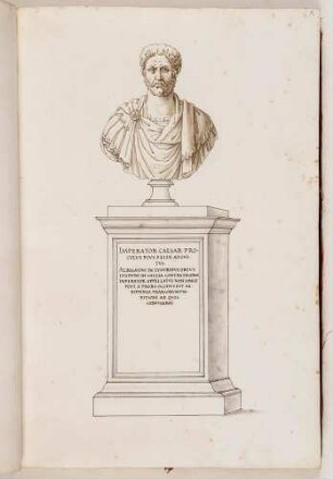 Bildnisbüste des römischen Kaisers Proculus, in: Series continuata omnium Imperatorum [...], Bd. 2, Bl. 7