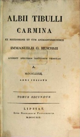 Albii Tibulli Carmina, 2