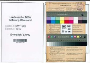 Entnazifizierung Emmy Emmerich , geb. 12.11.1896 (Putzfrau)