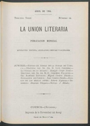 Número 10, Abril de 1904