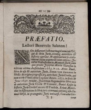 Præfatio. Lectori Benevolo Salutem!