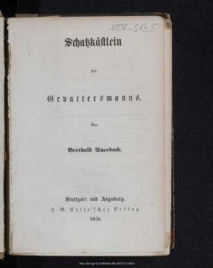 Schatzkästlein des Gevattersmanns