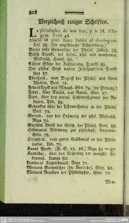 Verzeichniß einiger Schriften