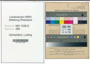 Entnazifizierung Ludwig Ophaelders , geb. 20.10.1895 (Bademeister)