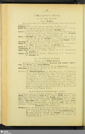 I. Musikalische Werke
