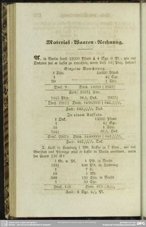 Material-Waaren-Rechnung