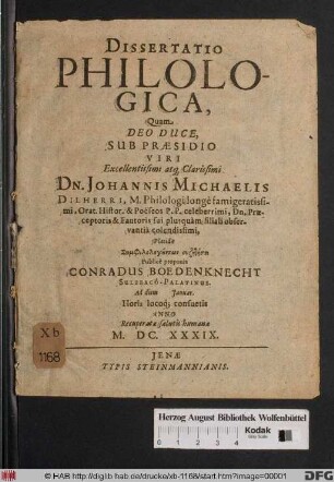 Dissertatio Philologica