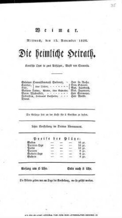 Die heimliche Heirath