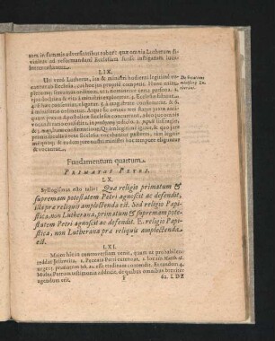Fundamentum quartum. Primatus Petri.