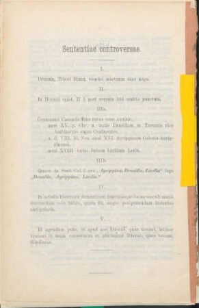Sententiae controversae.