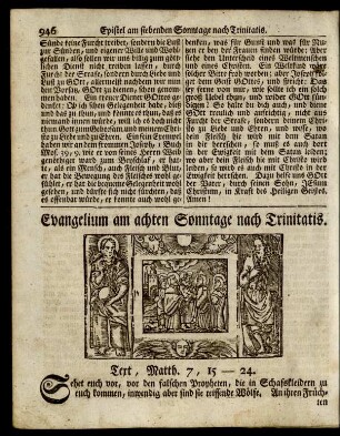 Evangelium am achten Sonntage nach Trinitatis ... Text, Matth. 7, 15-24.