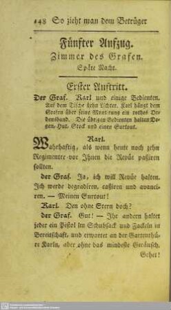 Fünfter Aufzug. Zimmer des Grafen. Späte Nacht