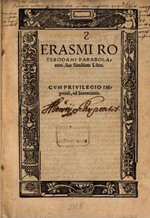Erasmi Roterodami Parabolarum, siue Similium Liber