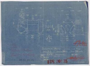 Drehstrom-Motor mit rechts angebrachten Anlasser