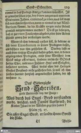 Das Siebenzigste Send-Schreiben