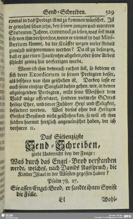 Das Siebenzigste Send-Schreiben