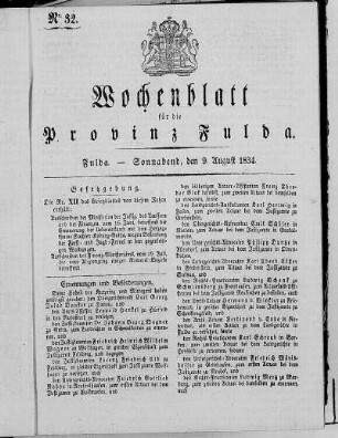 Nr. 32, Ausgabe vom 9. August 1834