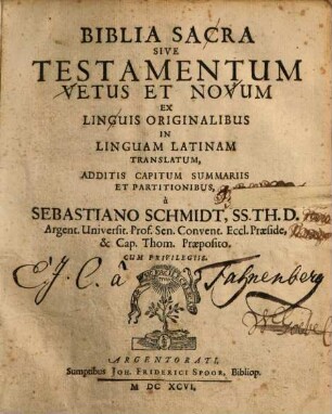 Biblia Sacra sive Testamentum Vetus et Novum
