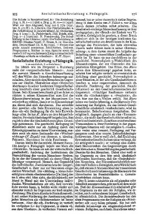 Sozialistische Erziehung u. Pädagogik