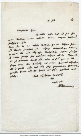 Brief von August Petermann von Justus Perthes' Geographische Anstalt  an Reinhold Grundemann : Gotha, 11.07.1864 ; [Kopie]