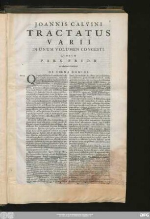 Quorum Pars Prior [...] continet.