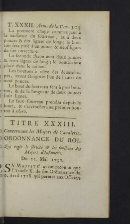 Ordonnance du Roi.