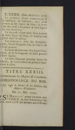 Ordonnance du Roi.