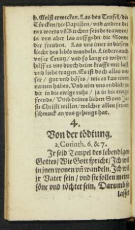 4. Von der tödtung.
