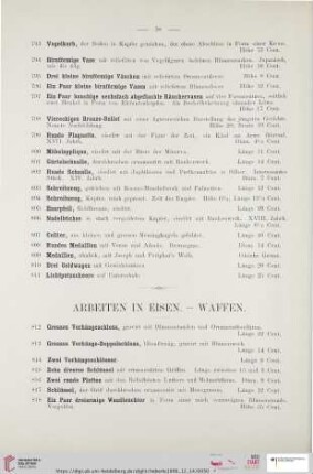 Arbeiten in Eisen.- Waffen (Nr. 812 - 833)