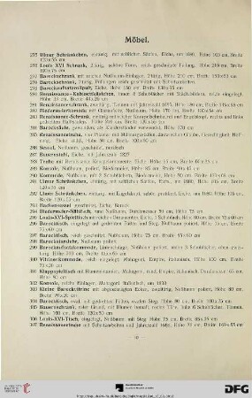 Möbel (Nr. 275-320)