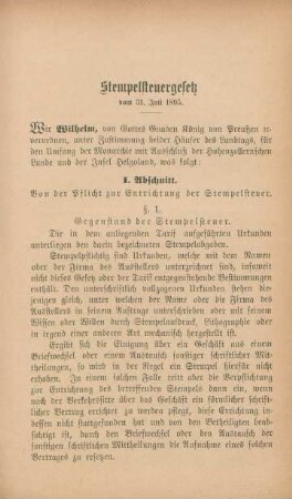 Stempelsteuergesetz vom 31. Juli 1895