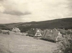 Altenberg (Erzgebirge). Blick über die neue Siedlung mit Doppelhäusern im Bau (1941-1945), Bergarbeitersiedlung am Römerschacht