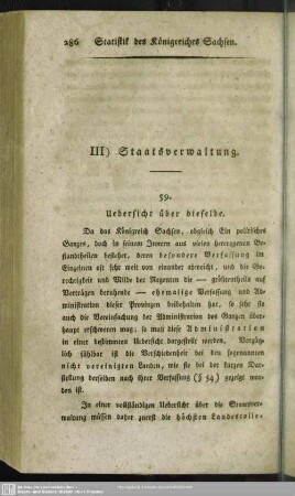 III.) Staatsverwaltung