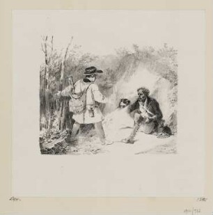 Verwundeter Jäger, Vorstudie, aus: "Lithographisches Album"