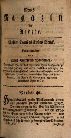 Neues Magazin für Ärzte. 5. 1783
