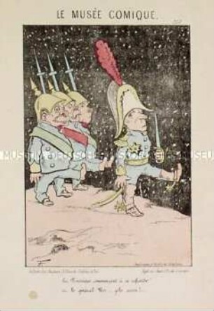 Lec Prussiens commençant à se refroidir - Nr. 3 der Folge Le musée comique - Karikatur auf die Preußen