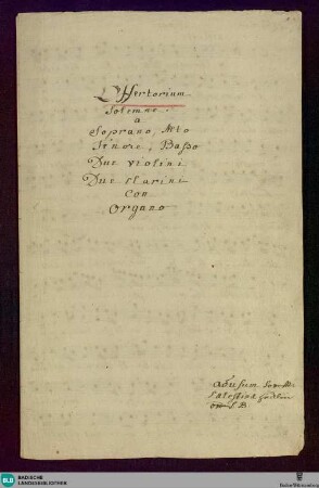 Cor meum tibi dedo - Don Mus.Ms. 1466 : V (4), orch, org; G