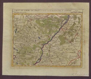 Carte du cours du Rhin ou sont les environs du Fort Louis de Lauterburg d'Haguenau