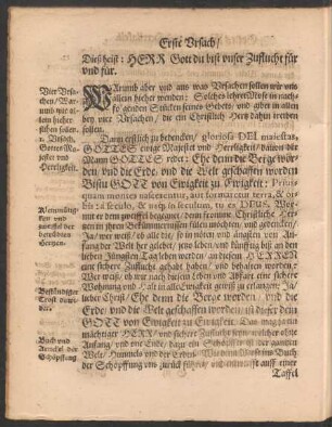I. Ursach. Gottes Majestet und Herrligkeit.