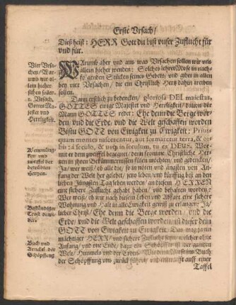 I. Ursach. Gottes Majestet und Herrligkeit.