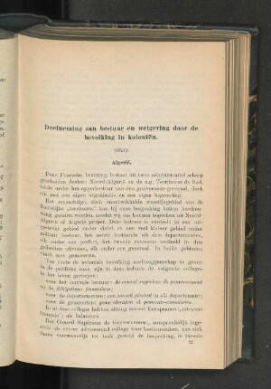 Deelneming aan bestuur en wetgeving door de bevolking in Koloniën, door D. G. Stibbe (Slot).