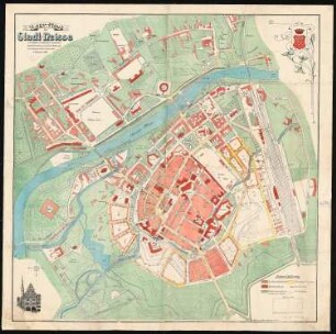 Siedlung für Kriegsverletzte, Neiße: Karte der Stadt Neiße von 1905 als Planungsunterlage 1:2000