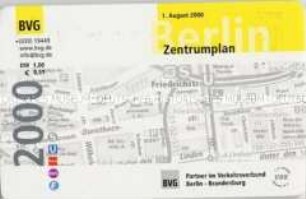 Verkehrsplan der BVG für das Zentrum Berlins
