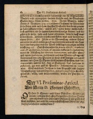 62-78, Der VI. Praeliminar-Articul