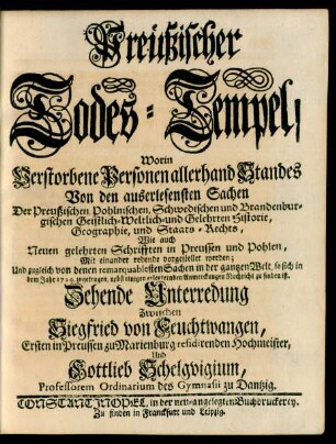 Preüßischer Todes-Tempel. Zehende Unterredung