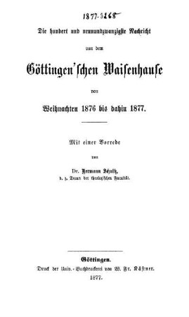 129: Nachricht von dem Göttingen'schen Waisenhause