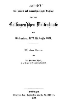 129: Nachricht von dem Göttingen'schen Waisenhause