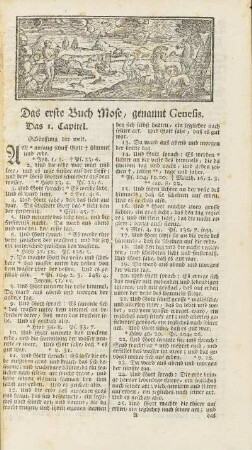 Das erste Buch Mose, genannt Genesis.